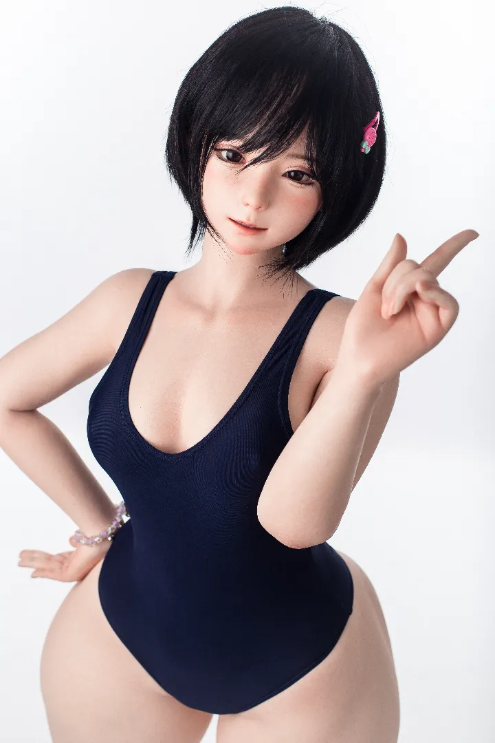 125cm (4ft1) Petite Cup Real Skin Texture Silicone Sex Doll Sana, ROS Head